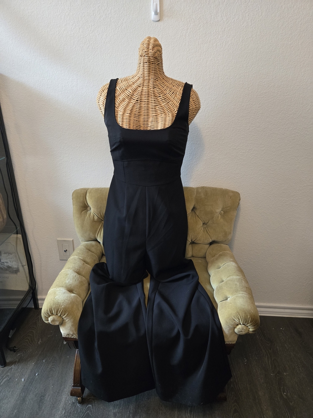 Gianni Bini Black Wide-Leg Jumpsuit with Scoop Neckline